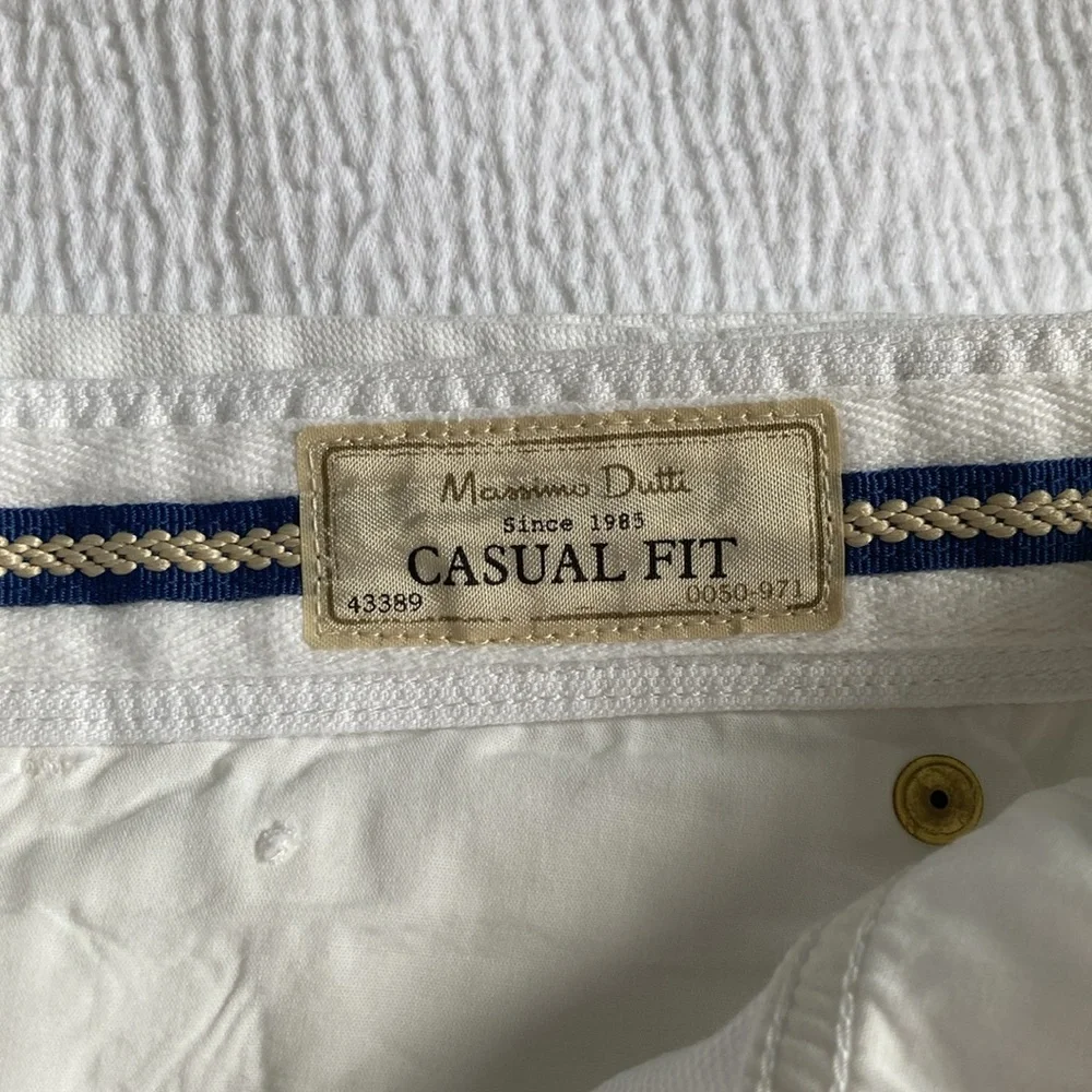 Massimo Dutti White Trousers with Blue Accent - Picture 4 of 4